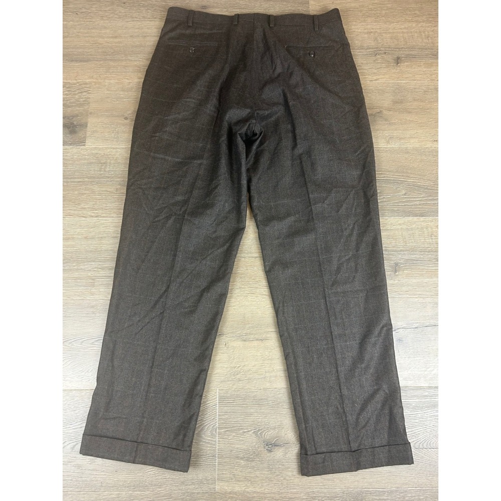 Lauren Ralph Lauren Mens Brown Wool Pleated Cuffed Dress Pants 38W x 32L - Picture 11 of 11